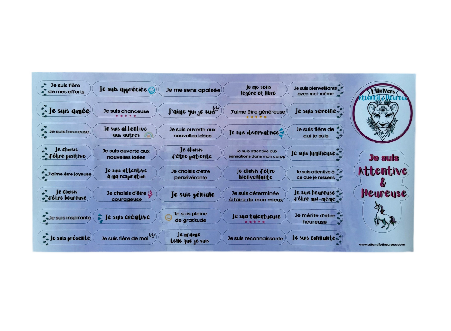 Étiquettes bienveillantes FÉMININ